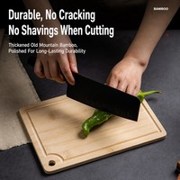 Tabla de Cortar de Bambú Personalizada con Asa, Tabla de Cocina Multifuncional para Uso Doméstico y Hotelero