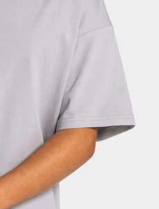 T-shirt pour femme à col rond, coupe ample, gris clair, personnalisé, très demandé, respirant, en coton mélangé, vêtements décontractés pour femme - Product Image 5