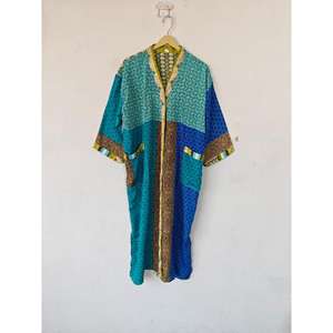 Bata de seda con cubierta de Bikini indio, Kimono Sari, ropa de playa cómoda para maternidad y ropa de dormir para verano y otoño - Product Image 5