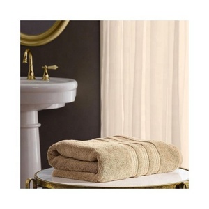 Personalized Beige Colour Luxury 100% Organic Cotton GOTS <b>Microfiber</b> Cheap High Quality Custom Logo Embroidered Golf Bath <b>Towels</b> - Product Image 1