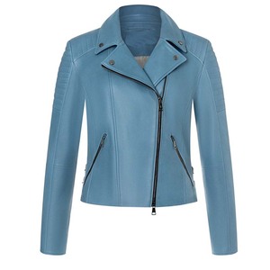 Haute qualité 2025 femmes à la mode vestes en cuir col montant personnalisé avant imperméable lavé Polyester rempli saison d'hiver - Product Image 1