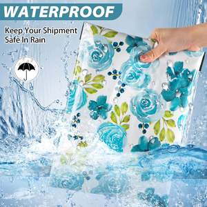 Paquete de 100 Bolsas de Poliéster de 25x33cm, Autoadhesivas, Impermeables, Resistentes a Desgarros, Duraderas, 2.3M, Diseño Floral Azul - Product Image 4