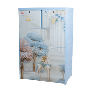 Armoire de rangement en plastique à 4 niveaux de grande taille 3824 Lucky 3824, en matériau PP, placard de rangement multifonctionnel au design moderne - Product Image 2