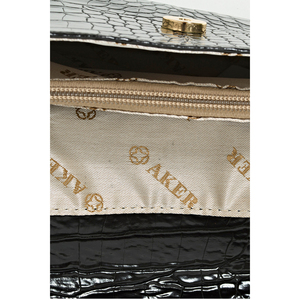 Sac fourre-tout en PU noir à motif crocodile gaufré Aker - Product Image 5