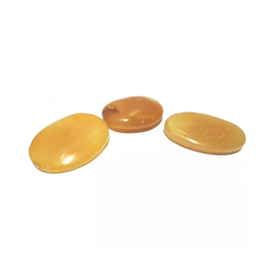 Paume plate en cristal Agate cornaline jaune Paume plate Pierre précieuse en cristal Pierre naturelle Forme ovale plate Protection de poche Grossiste - Product Image 2