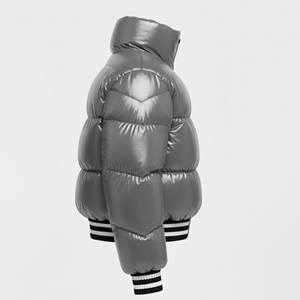 Nouvelle Veste Puffer Homme Haute Qualité Argent Brillant à Capuche Style Streetwear Tendance – Vente Flash - Product Image 5