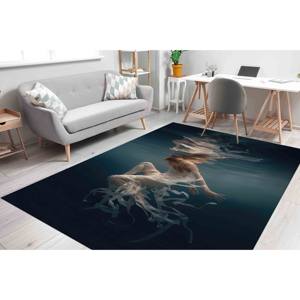 Tapis de sol imprimé moderne « Femme Surréaliste Dansant dans l'Eau », Tapis cadeau, Tapis fin non tissé - Product Image 3