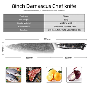 Vente en gros Commandes personnalisées OEM ODM Service Couteau de chef Offre Spéciale professionnel Couteau de chef en acier Damas avec manche en résine - Product Image 2