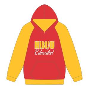 Hbcu เสื้อฮู้ดแขนแร็กแลนสีแดงสดปักด้วยกำมะหยี่โลโก้สโมสรสังคมกรีก Nine - Product Image 2