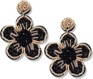 Pendientes colgantes con cuentas Declaración Flor de cuentas colorida 100% Fabricante de productos hechos a mano de La India por glowin fashion - Product Image 6