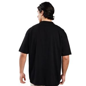 Respirant 100% coton 230 GSM surdimensionné t-shirt Baggy Boxy Fit blanc t-shirt col rond hommes goutte épaule personnalisé t-shirt - Product Image 2