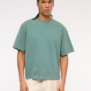 Vente en gros 100% coton 180G T-shirt surdimensionné Boxy motif goutte d'épaule personnalisé col rond teint uni pour grande taille décontracté solide - Product Image 3