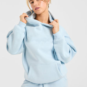 Hot Selling Women's Oversized Pullover Hoodie Drop Shoulder Cotton/<b>Bamboo</b> Fiber Lightweight Breathable Front Autumn/Winter - Product Image 4