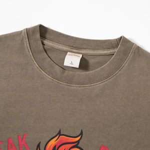 Camiseta informal de algodón para hombre, diseño holgado de punto 100%, manga corta, cuello redondo, sólido, DTG, Digital, ropa de verano a granel, diseño en blanco - Product Image 2