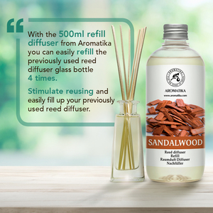 Recharge liquide pour diffuseur d'arômes Aromatika au bois de santal naturel 500ml, parfum d'ambiance longue durée pour diffuseur à bâtonnets - Product Image 2