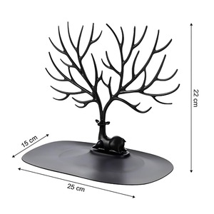 Porte-bijoux élégant de style arbre noir parfait pour accrocher des boucles d'oreilles colliers bagues et décor d'affichage de l'Inde - Product Image 6