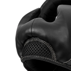 Casque de boxe personnalisé avec barre faciale, protège-tête MMA pour sparring, protection faciale en cuir noir mat, barre nasale, casque d'entraînement - Product Image 3