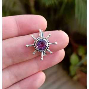 Handmade Boho <b>Statement</b> <b>Ring</b> for Women Amethyst Gemstone Set in Sterling Silver Unique Gift for Her - Product Image 1