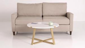 Table basse moderne en métal écologique avec plateau en marbre durable, design unique pour la maison et le bureau, salons - Product Image 3