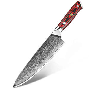 Venta al por mayor personalizado de alta calidad OEM ODM servicio profesional Venta caliente japonés Damasco cocina Chef cuchillo fijo hoja afilada - Product Image 1