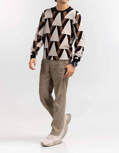 Vente directe d'usine e 60% Polyester Pull pour homme Service OEM Pull à manches courtes col rond pour homme - Product Image 3