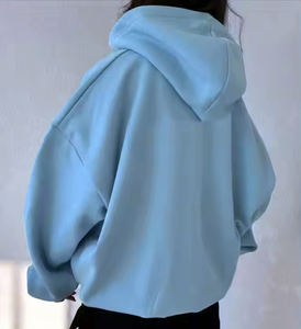 Sweat-shirt à capuche décontracté pour femme, coupe ample, en tissu tricoté 500 g/m², avec fermeture éclair brodée, collection automne-hiver 2026 - Product Image 3