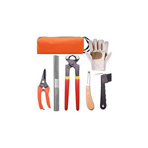 Heavy Duty Professional Horse Cattle Care Farrier Tool Kit Hoof Clincher Nipper Hammer Knife Buffer Acero inoxidable - Product Image 3