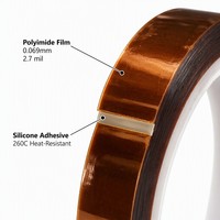 Ruban adhésif en film polyimide 3M 5413, adhésif silicone haute température ambré pour masquage de soudure de circuits imprimés, isolation électrique, découpe sur mesure OEM