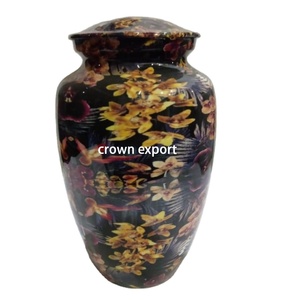 Look floral multicolore en aluminium métallique crémation dans toutes les tailles avec plusieurs options imprimées pour les conceptions d'urnes funéraires - Product Image 1