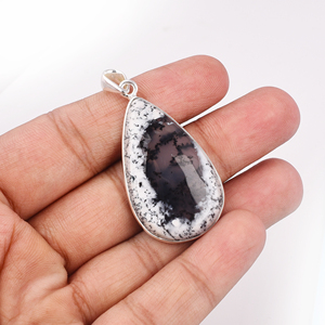 Natural Dendrite <b>Opal</b> Gemstone 925 Sterling Silver <b>Pendant</b> - Product Image 5