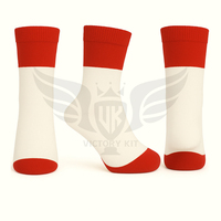 Chaussettes de sport décontractées en coton respirant pour hommes, chaussettes de football personnalisées en gros du Japon, chaussettes blanches avec bordure et talon rouges