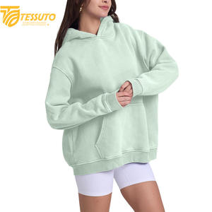 เสื้อครอปไซส์ใหญ่พิเศษสำหรับผู้หญิงเสื้อมีฮู้ดแฟชั่นผ้าฝ้าย100% สั้นโอเวอร์ไซส์สำหรับผู้หญิง - Product Image 6