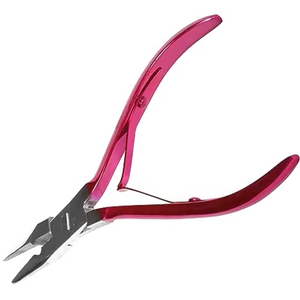 Pinza clásica para extensiones de cabello hecha a medida, plateada con agarre antideslizante rosa, herramientas de acero inoxidable para extensiones de cabello - Product Image 6