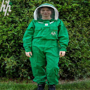 Traje de apicultor de algodón verde de alta resistencia Premium Overol ventilado de verano con características antiestáticas y anticorte Ropa de seguridad - Product Image 3