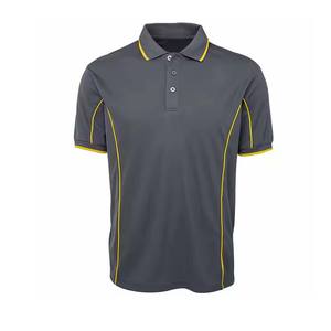 เสื้อโปโลลายทางคอเสื้อท่อแถบสีเหลืองทำเองสไตล์สตรีทเสื้อโปโลขนาด unisex - Product Image 1