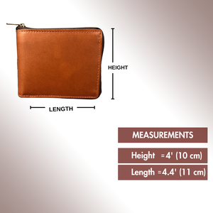 กระเป๋าสตางค์ผู้ชายหนังแท้มีที่ใส่บัตรมีช่องใส่เหรียญมีที่ใส่เหรียญสีน้ำตาลมีที่ใส่บัตรและปิดซิปได้อย่างปลอดภัย - Product Image 6