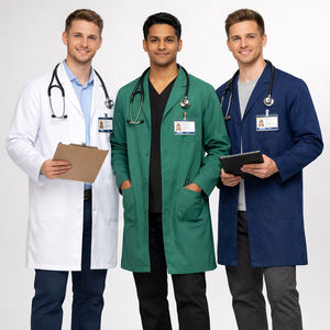 Uniforme de Médico, Bata de Laboratorio, Ropa de Trabajo Médica Profesional, Fábrica Personalizada para Clínicas - Product Image 1
