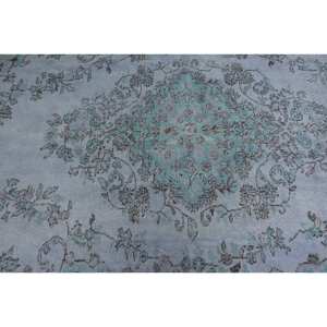 Classique Vintage tapis turc 6x8ft bleu marron Patchwork laine tapis Latex soutenu salon décoration pour adolescents 9x12 - Product Image 5