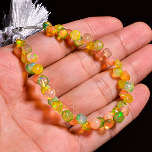 Cuentas de ópalo de fuego múltiple, cuentas de ópalo, cuentas de cebolla de ópalo etíope multicolor, cuentas de piedras preciosas de ópalo Welo, fabricación de joyas de piedras preciosas de ópalo - Product Image 3