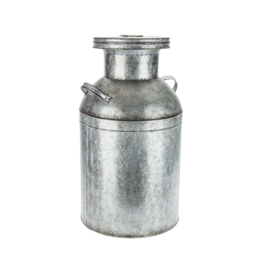 Lata de leche galvanizada hecha a mano de tamaño mediano Cubo de flores Diseño simple Maceta de Interior para el hogar de mayor calidad - Product Image 3