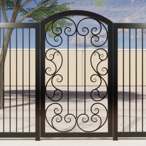Puertas decorativas de jardín de hierro forjado con paneles personalizados, construcción metálica duradera y diseños elegantes para cualquier entorno de paisaje - Product Image 5