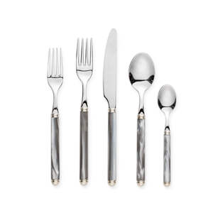 ชุดช้อนส้อมชุบทอง5ชิ้นพร้อมที่จับสีฟ้าตกแต่งสไตล์อเมริกันของขวัญแต่งงาน - Product Image 2