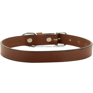 Collar de piel marrón para perro, elegante diseño personalizado con herrajes ajustables - Product Image 3
