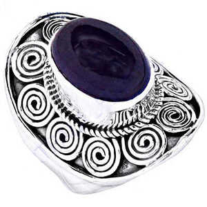 Anillo de Plata de Ley 925 Hecho a Mano para Mujer, Estilo Bohemio Romántico con Topacio Azul Ovalado, Joyería Artesanal con Piedra Natural - Product Image 3