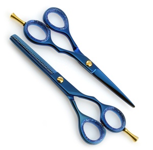 Tijeras de Entresacar Profesionales de Acero Inoxidable con Punta Roma para Diestros, Juego de Corte de Cabello Japonés de Grado 420 con Mango Mediano - Product Image 3