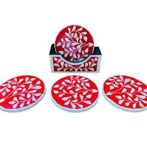 Juego de Posavasos Artesanales de Hueso con Incrustaciones, Impresión UV, Elegantes y Decorativos para Bebidas, Decoración del Hogar, Recuerdos de Boda, Regalos - Product Image 4