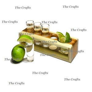 ที่วางแก้วสีน้ำตาลพร้อมที่ใส่ถ้วยและแก้วสำหรับร้านอาหารใช้ในบ้านและโรงแรมดีไซน์ล่าสุด - Product Image 4