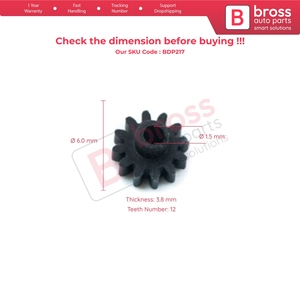 Engranaje de Velocímetro BDP217 para 12 Dientes, Diámetro 6.5 mm, Grosor 5.8 mm, Diámetro del Orificio 1.5 mm - Product Image 5