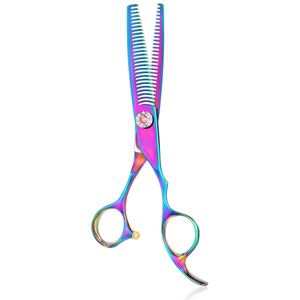 Ciseaux à effiler professionnels à double tranchant Rainbow Teeth Blades pour hommes et femmes, tranchants pour la coupe de cheveux, choix des stylistes - Product Image 1