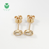 Boucles d'oreilles clous classiques Betterstar en or jaune 14K 18K avec diamant de laboratoire taille marquise serti clos, 0,1-1 carat D VVS certifié IGI